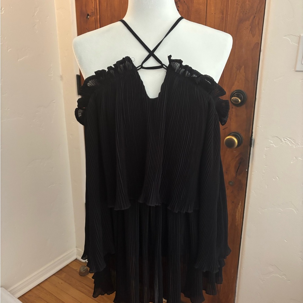 Black off the shoulder flowy Dress